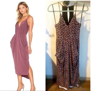 XS BCBGeneration Pattern Surplice Midi Dress